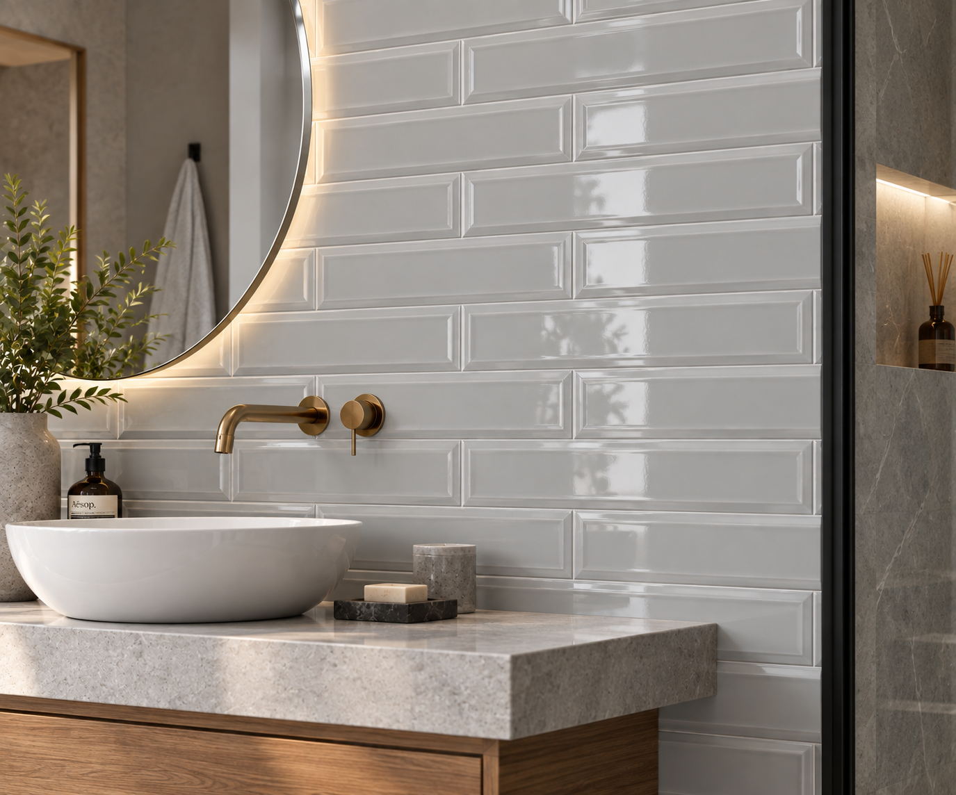 کاشی مترویی سایز30*10کونیک طوسی روشن(konic Light Gray) (کپی) - تصویر 4