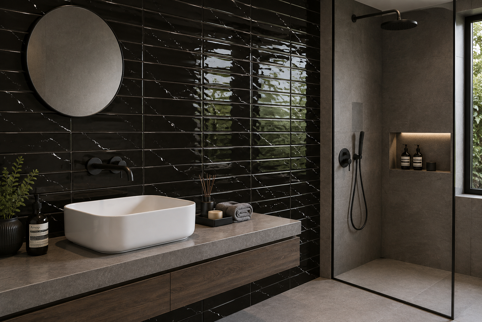 کاشی مترویی سایز30*10اورست روستیک مشکی(Everest-Rustic Black) - تصویر 3