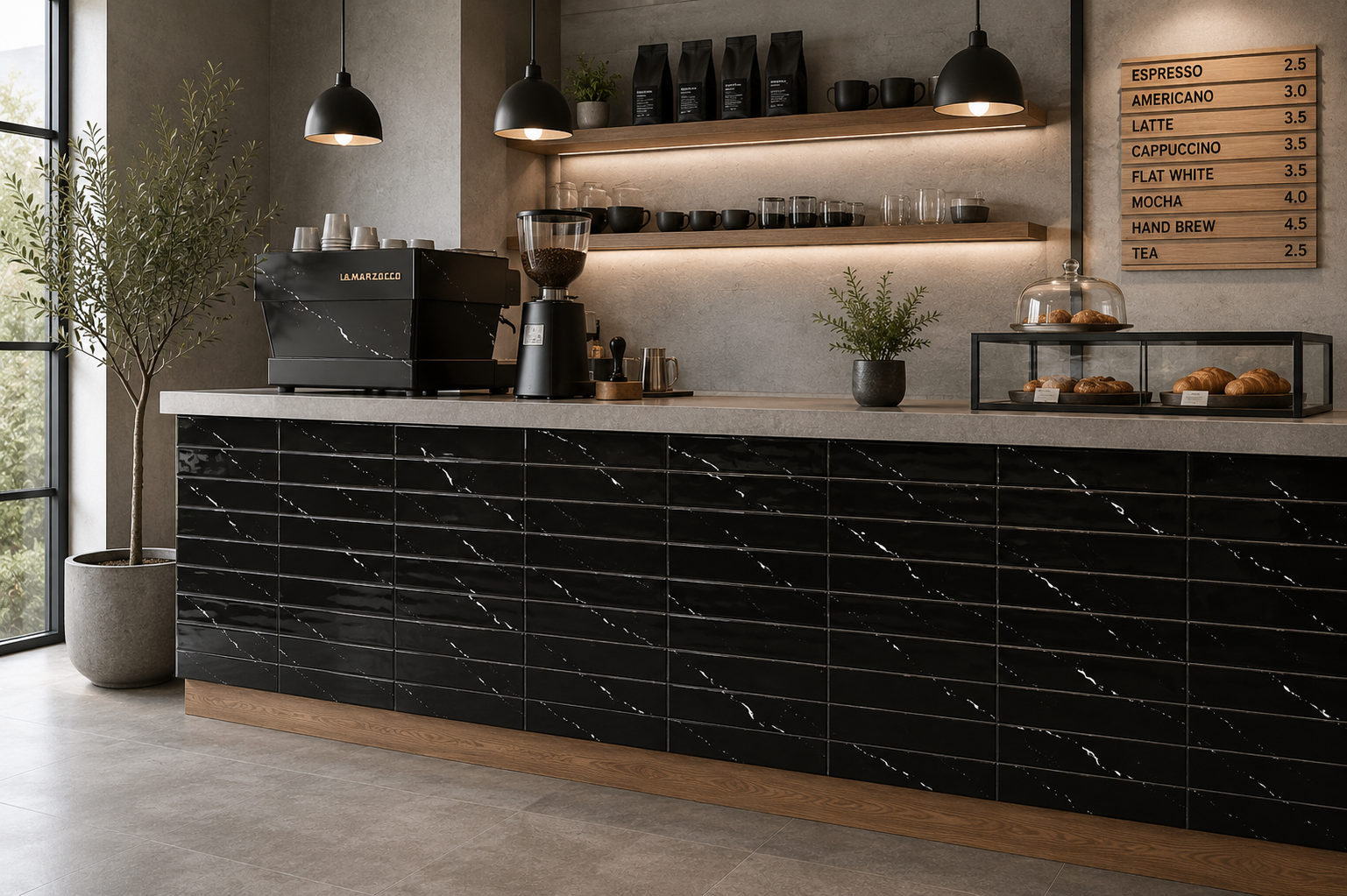 کاشی مترویی سایز30*10اورست روستیک مشکی(Everest-Rustic Black) - تصویر 4
