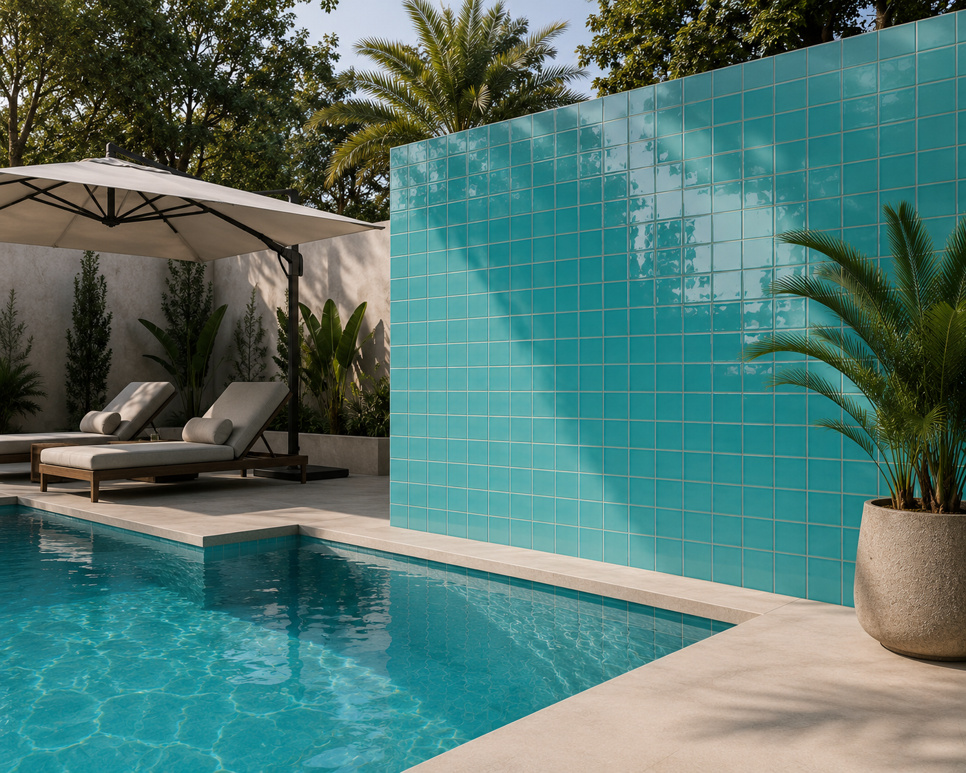کاشی گبی سبز آکوا براق 15×15 | Gobi Flat Aqua Green Glossy - تصویر 2